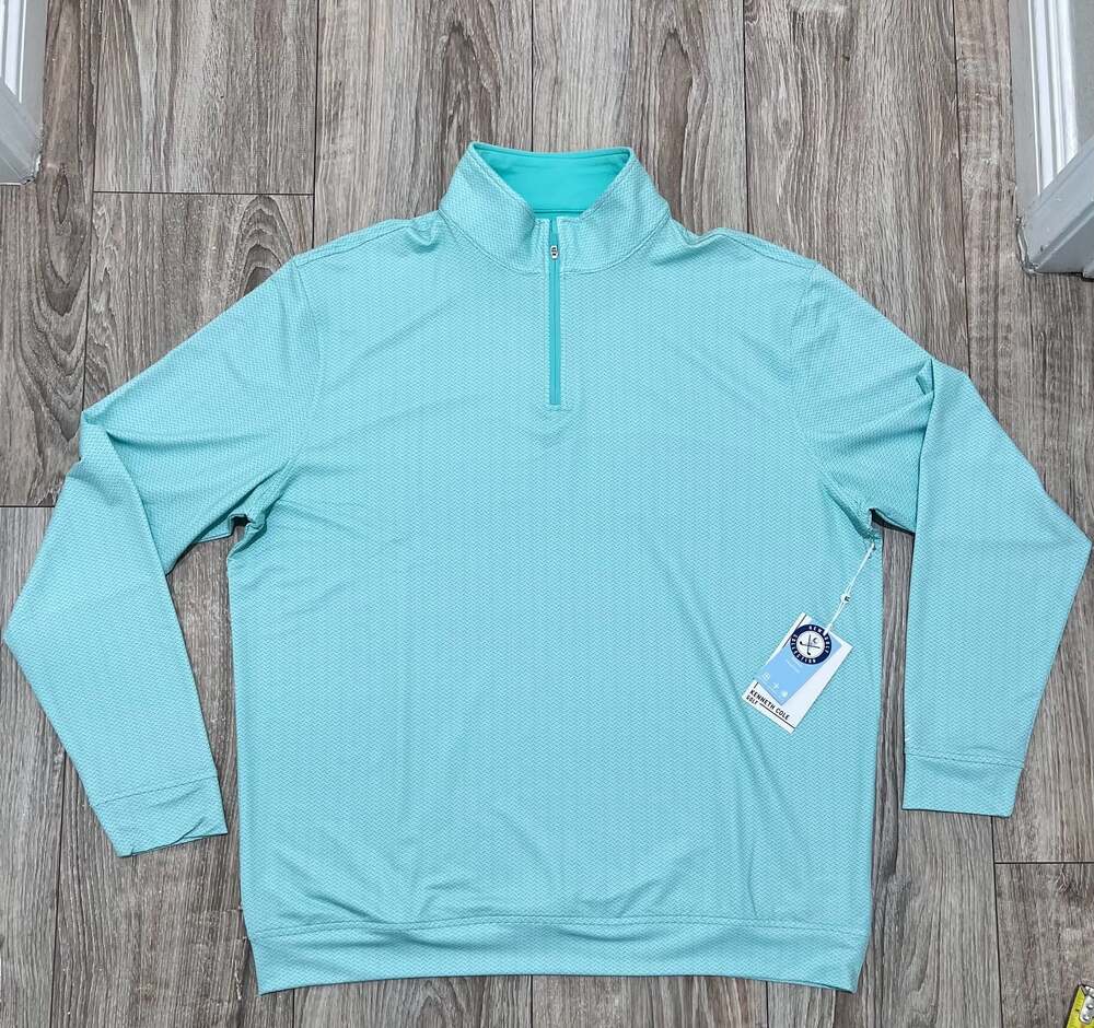 Kenneth Cole Golf Men's Performance Quarter-Zip Pullover in Dreamy Green